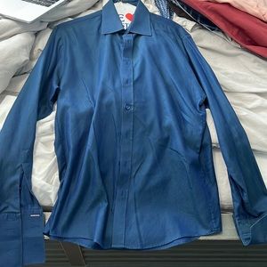 Thomas PINK London Dress Shirt Blue Green Purple